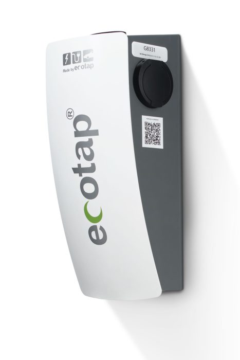 Ecotap Single Wallcharger Nuvia - 22kW, socket Type 2, Grau/Weiß